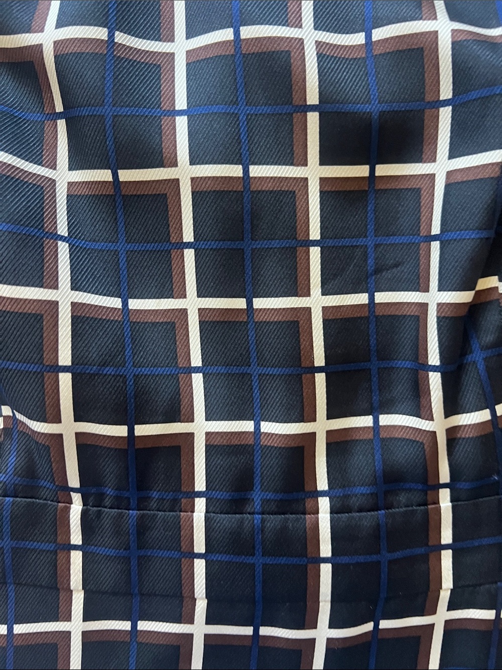 J. Crew Navy and White Windowpane Sleeveless A-Line Dress - Picture 3 of 4